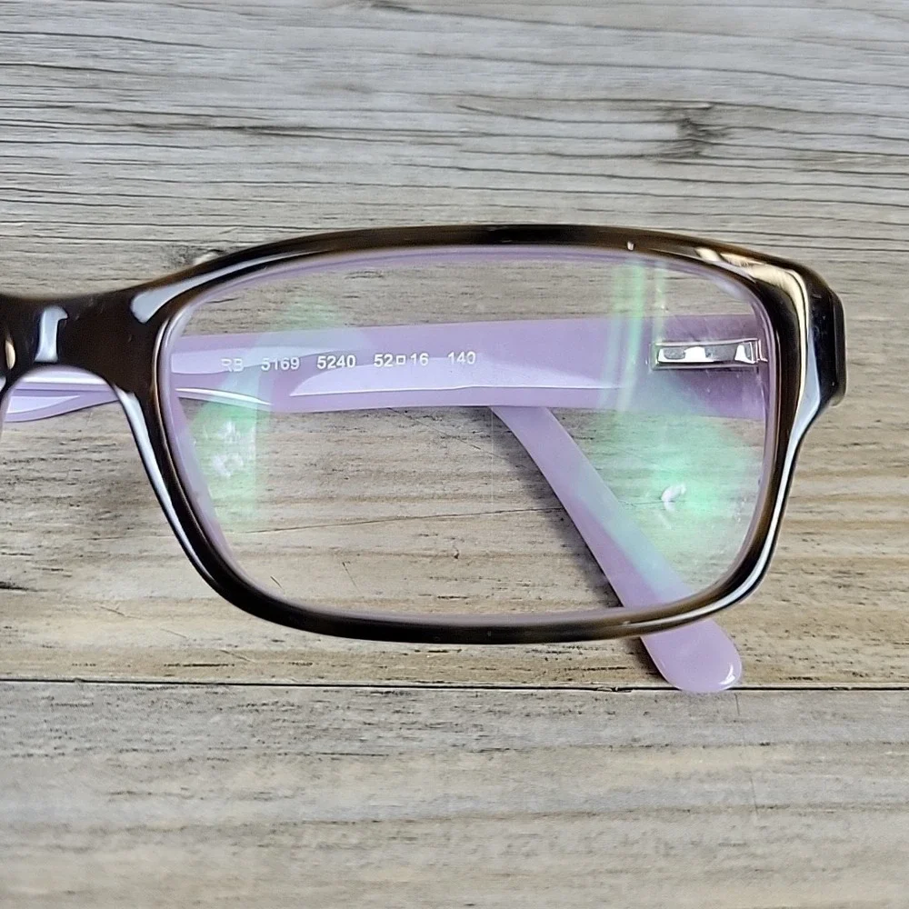 Ray-Ban RB5169 5240 Eyeglasses Frame Brown Tortoise Purple 52-16-140 Rectangular